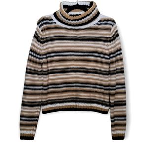 MEXX EUC y2k era striped turtleneck sweater